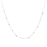 14k White Gold .15ct G SI1 Round Diamond Bezel with Small Star Necklace